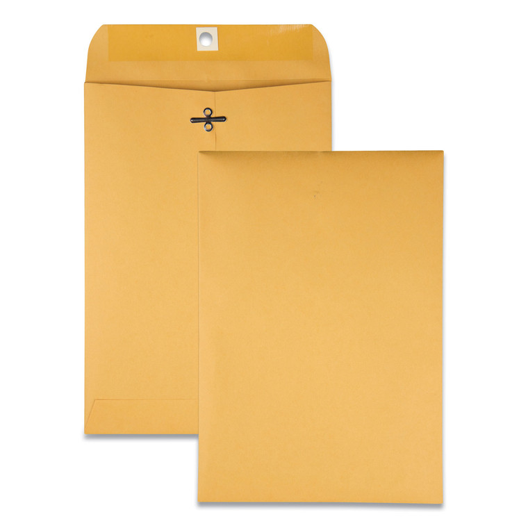 Clasp Envelope, #68, Square Flap, Clasp/gummed Closure, 7 X 10, Brown Kraft, 100/box - QUA37868