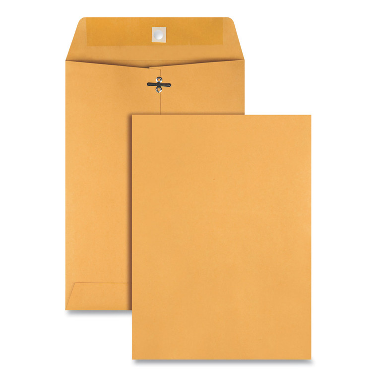Clasp Envelope, #75, Square Flap, Clasp/gummed Closure, 7.5 X 10.5, Brown Kraft, 100/box - QUA37875