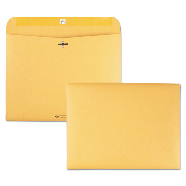 Redi-File Clasp Envelope, #90, Cheese Blade Flap, Clasp/gummed Closure, 9 X 12, Brown Kraft, 100/box - QUA38090