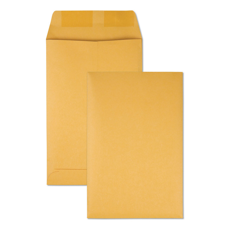 Catalog Envelope, #1 3/4, Square Flap, Gummed Closure, 6.5 X 9.5, Brown Kraft, 500/box - QUA40865