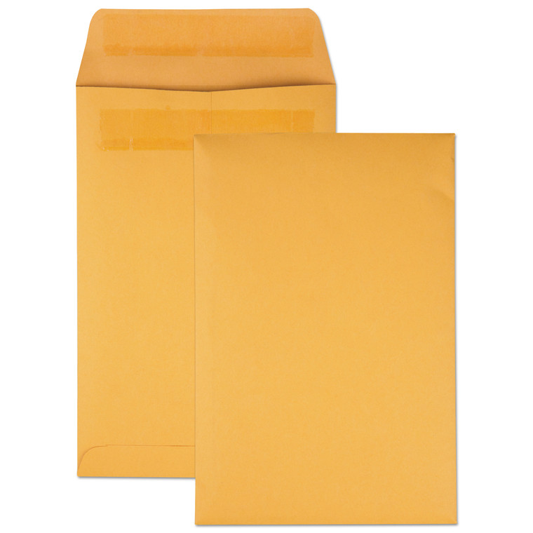 Redi-Seal Catalog Envelope, #1, Cheese Blade Flap, Redi-Seal Closure, 6 X 9, Brown Kraft, 100/box - QUA43167