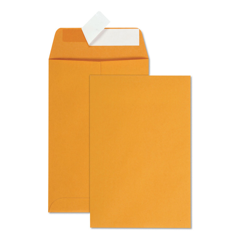 Redi-Strip Catalog Envelope, #1, Cheese Blade Flap, Redi-Strip Closure, 6 X 9, Brown Kraft, 100/box - QUA44162