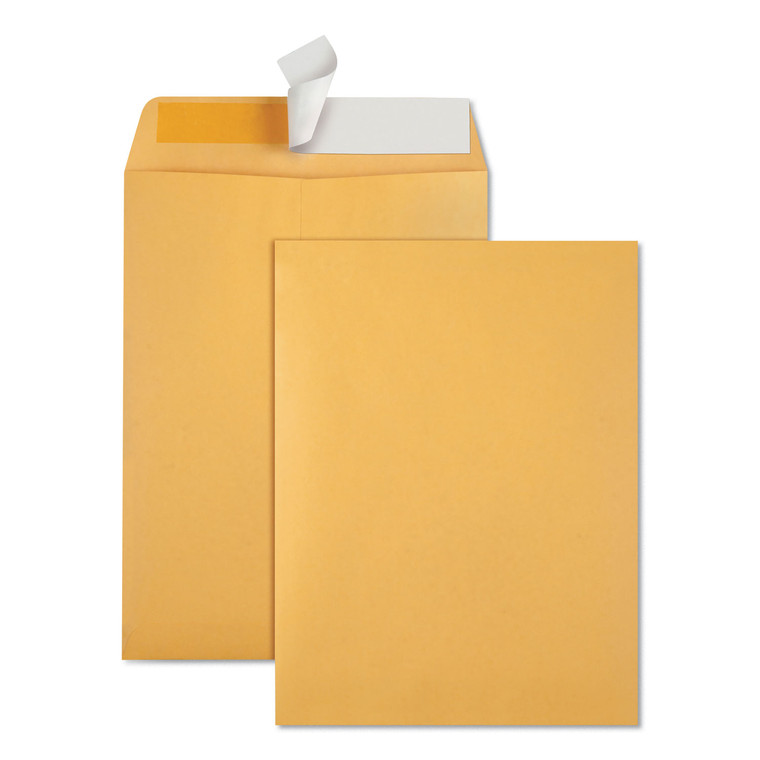 Redi-Strip Catalog Envelope, #10 1/2, Cheese Blade Flap, Redi-Strip Closure, 9 X 12, Brown Kraft, 100/box - QUA44562