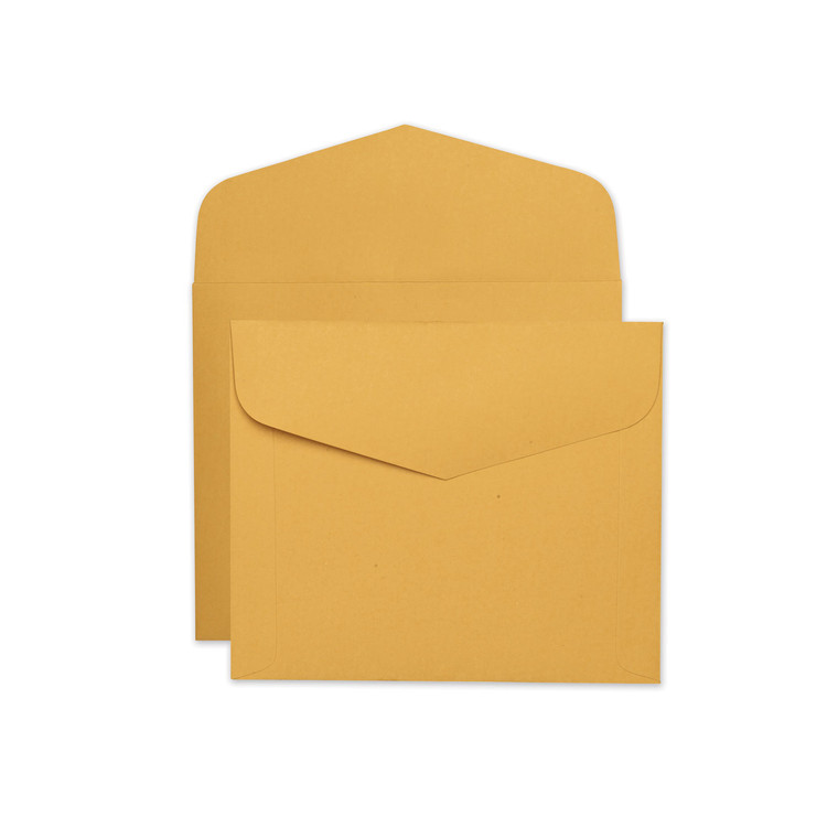 Open-Side Booklet Envelope, #13 1/2, Hub Flap, Gummed Closure, 10 x 12, Brown Kraft, 100/Box - QUA54300