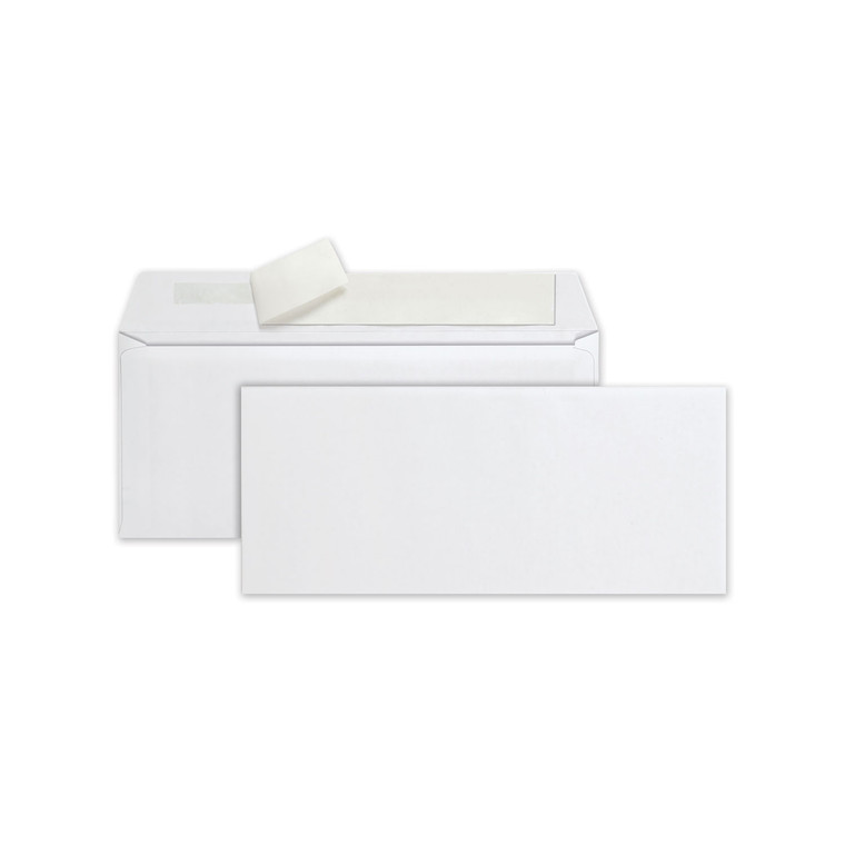 Redi-Strip Envelope, #10, Commercial Flap, Redi-Strip Closure, 4.13 X 9.5, White, 500/box - QUA69022
