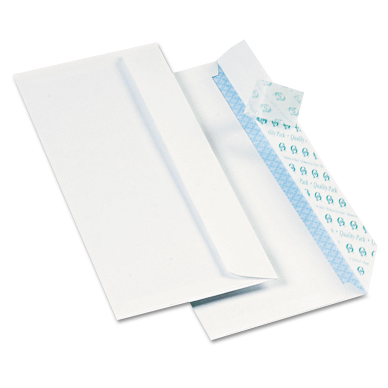 Redi-Strip Security Tinted Envelope, #10, Commercial Flap, Redi-Strip Closure, 4.13 X 9.5, White, 1000/box - QUA69122B