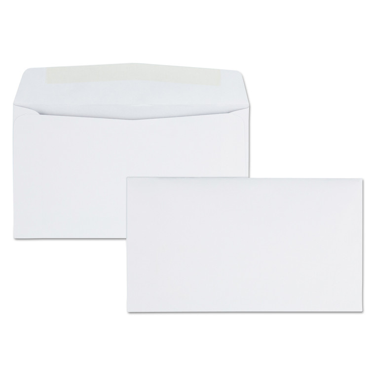 Business Envelope, #6 3/4, Commercial Flap, Gummed Closure, 3.63 X 6.5, White, 500/box - QUA90070