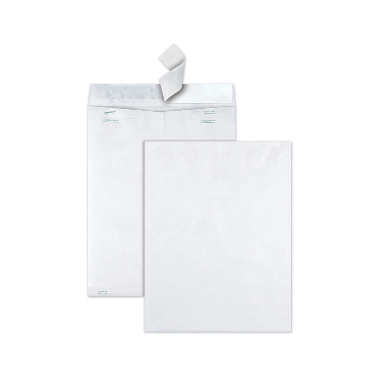 Catalog Mailers, Dupont Tyvek, #15 1/2, Square Flap, Redi-Strip Closure, 12 X 16, White, 100/box - QUAR1790