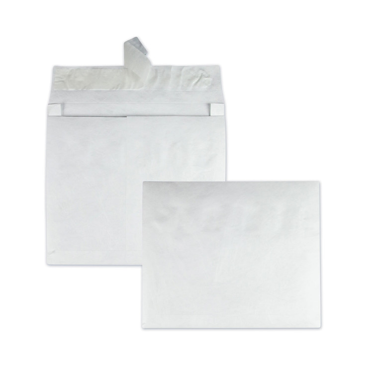 Open Side Expansion Mailers, Dupont Tyvek, #15, Square Flap, Redi-Strip Closure, 10 X 15, White, 100/carton - QUAR4630