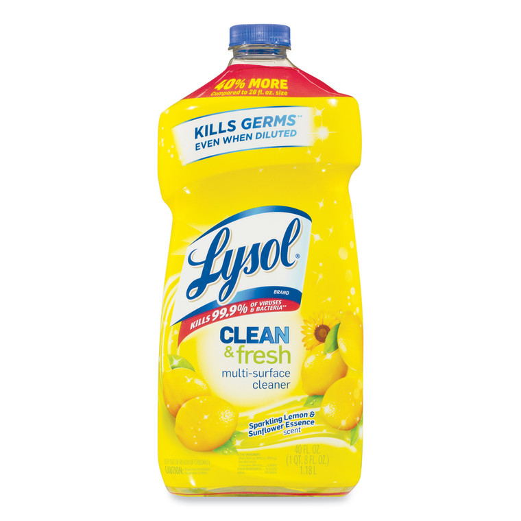 Clean And Fresh Multi-Surface Cleaner, Sparkling Lemon And Sunflower Essence, 40 Oz Bottle, 9/carton - RAC78626CT