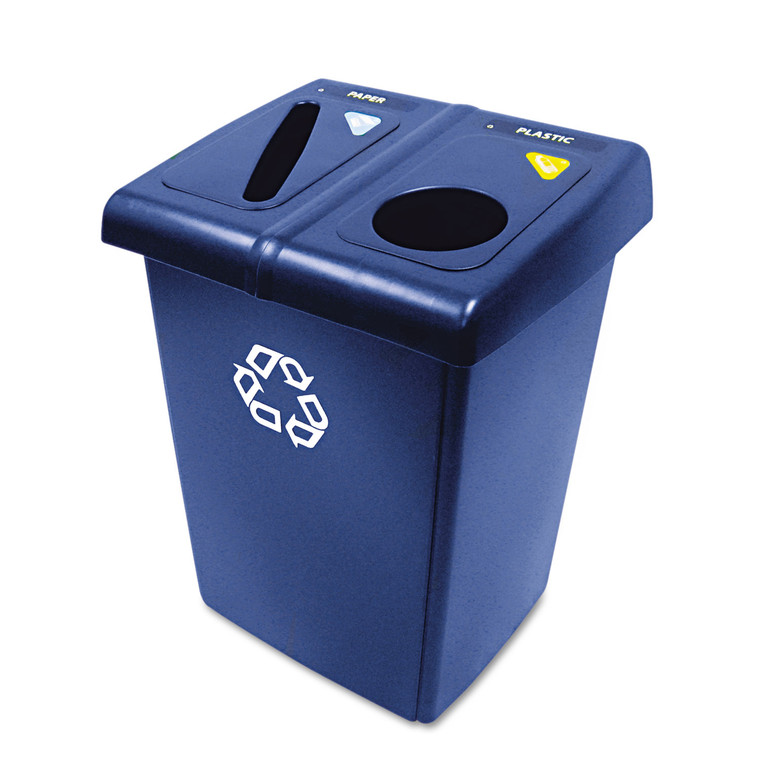 Glutton Recycling Station, Two-Stream, 46 Gal, Blue - RCP1792339