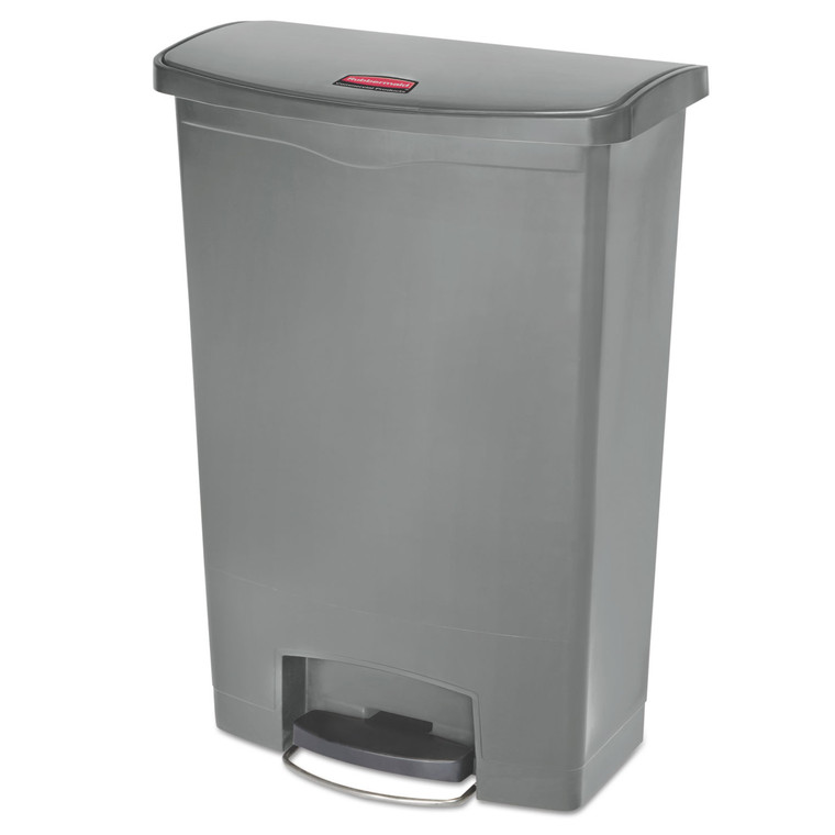 Slim Jim Resin Step-On Container, Front Step Style, 24 Gal, Gray - RCP1883606