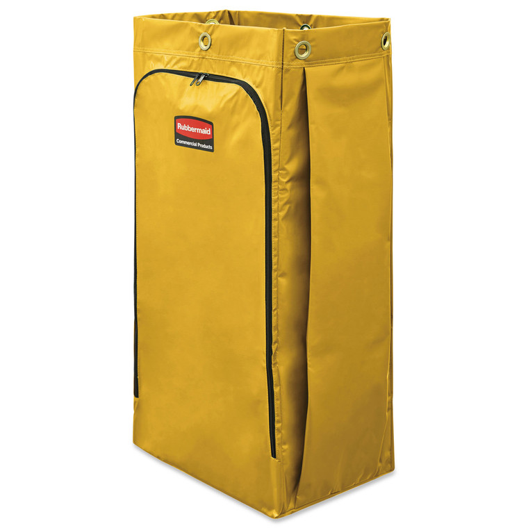 Vinyl Cleaning Cart Bag, 34 Gal, 17.5" X 33", Yellow - RCP1966881