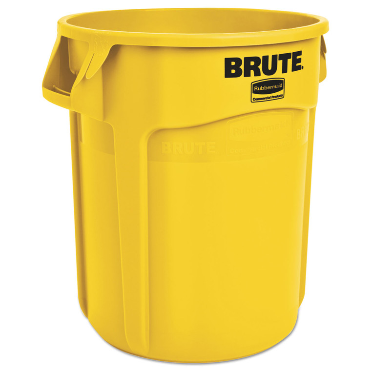 Round Brute Container, Plastic, 20 Gal, Yellow - RCP2620YEL