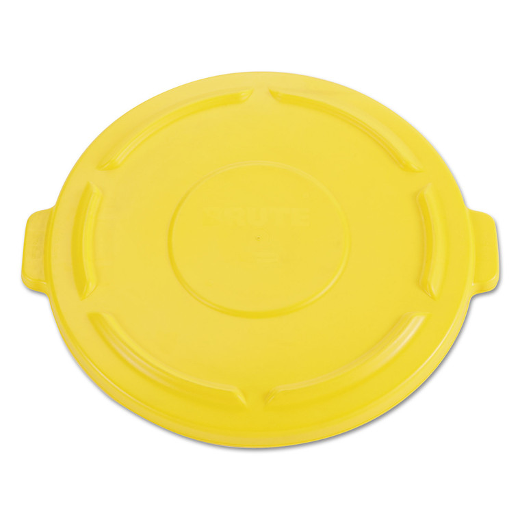 Vented Round Brute Flat Top Lid, 24.5w X 1.5h, Yellow - RCP264560YEL