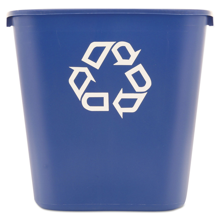 Medium Deskside Recycling Container, Rectangular, Plastic, 28.13 Qt, Blue - RCP295673BE