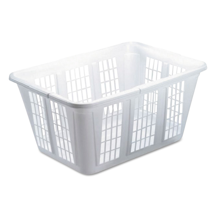 Laundry Basket, 1.6 Bushels, 10.88w X 22.5d X 16.5h, Plastic, White, 8/carton - RCP296585WHICT