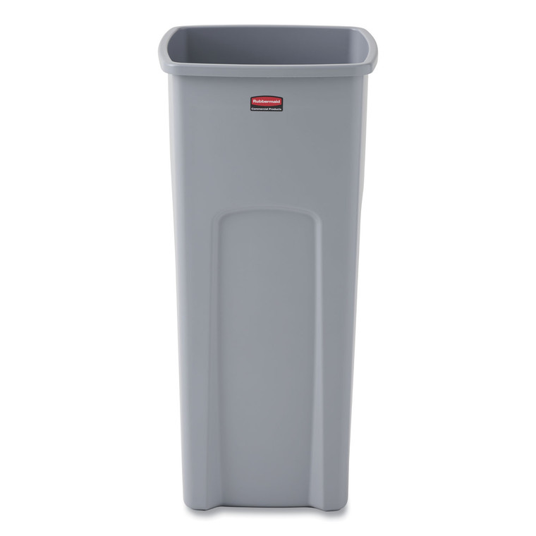 Untouchable Square Waste Receptacle, Plastic, 23 Gal, Gray - RCP356988GY