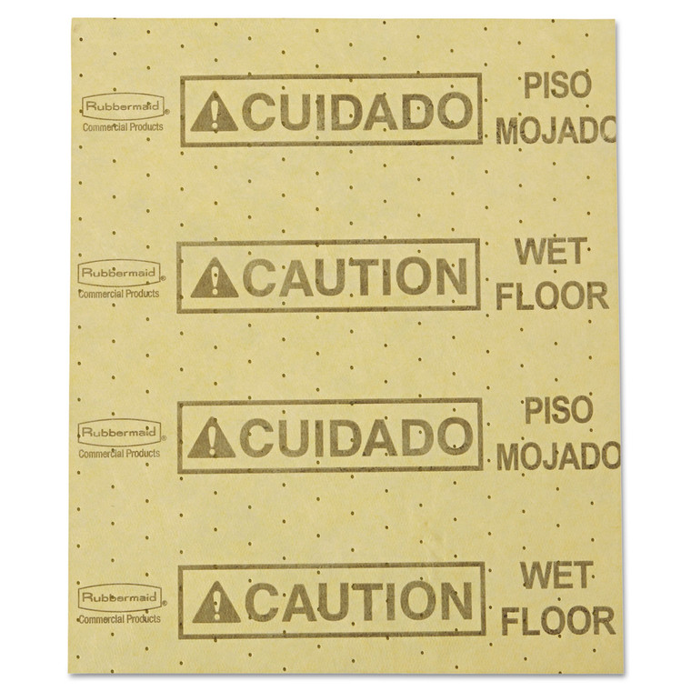 Over-The-Spill Pad, "caution Wet Floor", Yellow, 16 1/2" X 20", 22 Sheets/pad - RCP4252YEL