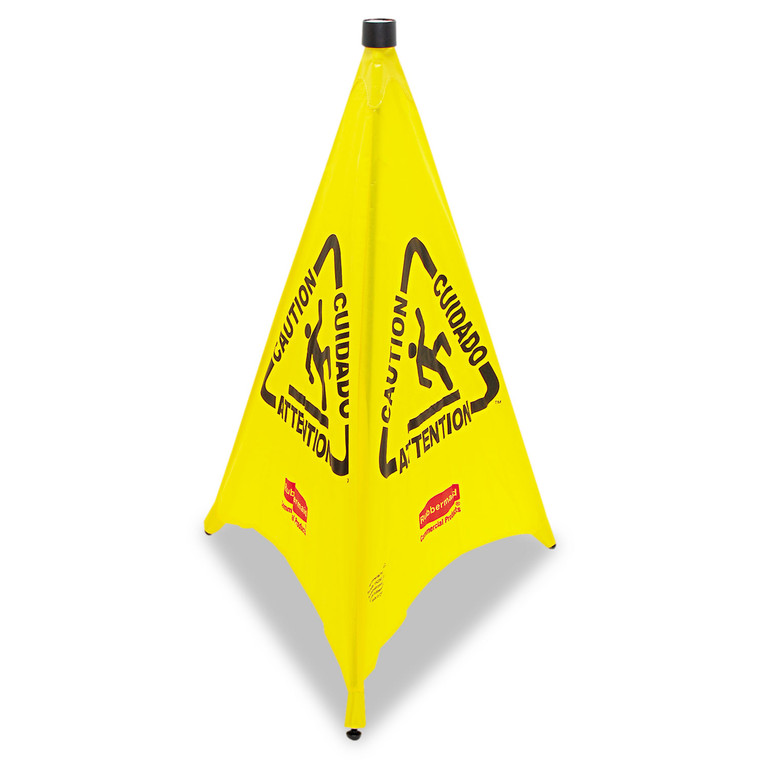 Multilingual Pop-Up Wet Floor Safety Cone, 21 X 21 X 30, Yellow - RCP9S0100YL