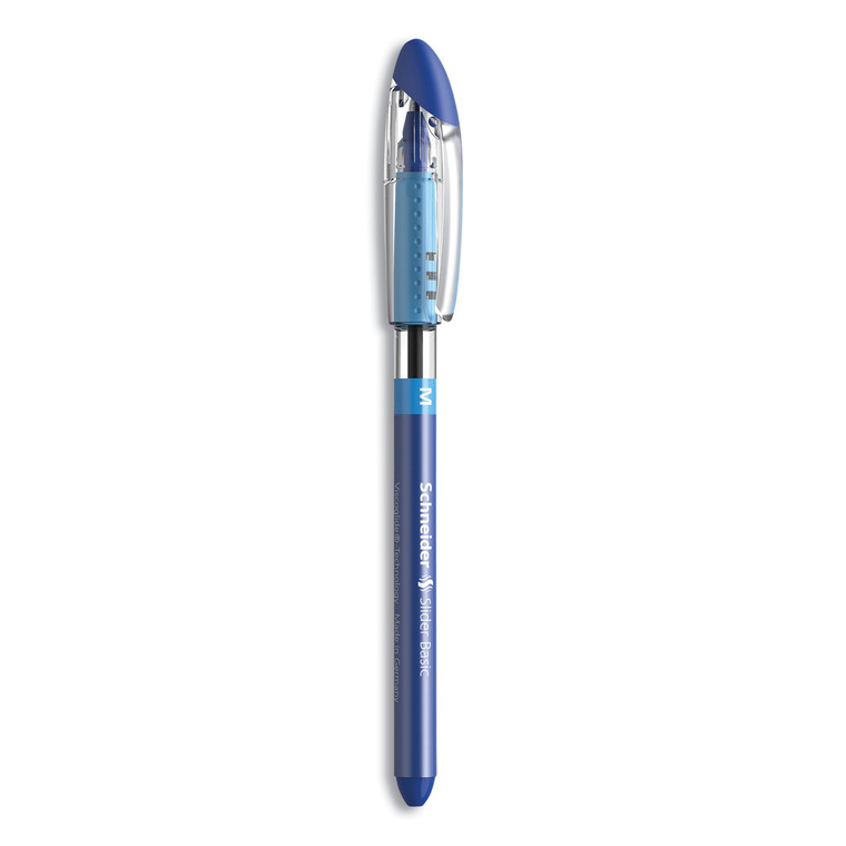 Slider Ballpoint Pen, Stick, Medium 0.8 Mm, Blue Ink, Blue/silver Barrel, 10/box - RED151103