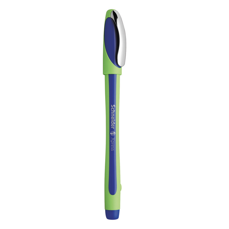 Xpress Fineliner Porous Point Pen, Stick, Medium 0.8 Mm, Blue Ink, Blue/green Barrel, 10/box - RED190003