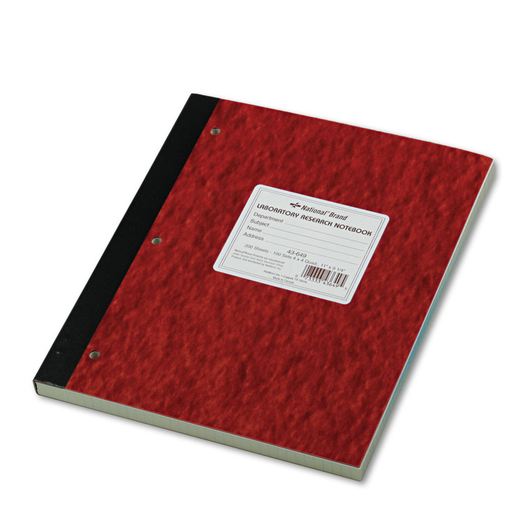 Duplicate Laboratory Notebooks, Quadrille Rule Sets, Brown Cover, 11 X 9.25, 100 Two-Sheet Sets - RED43649