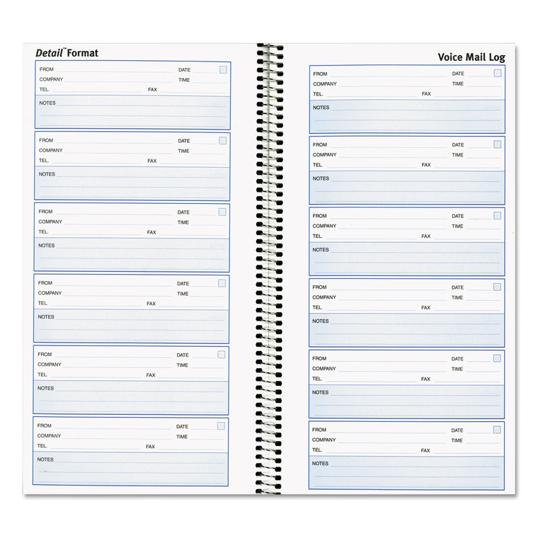 Voice Mail Wirebound Log Books, 5.63 X 10.63, 6/page, 600 Forms - RED51113