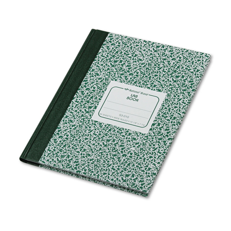 Lab Notebook, Wide/legal Rule, Green Marble Cover, 10.13 X 7.88, 96 Sheets - RED53010