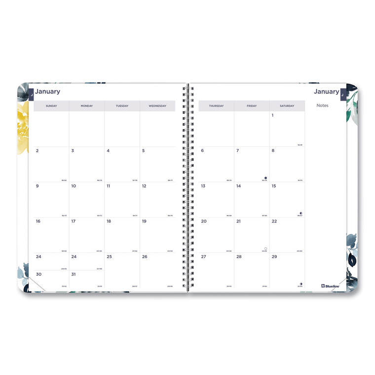 Monthly 14-Month Planner, Floral Watercolor Artwork, 11 X 8.5, Multicolor Cover, 14-Month (dec To Jan): 2021 To 2023 - REDC701G01
