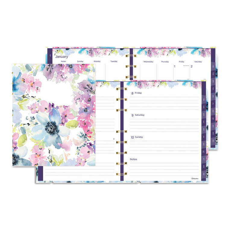 Miraclebind Passion Weekly/monthly Hard Cover Planner, Floral Artwork, 9.25 X 7.25, Multicolor, 12-Month (jan-Dec): 2022 - REDCF3400201