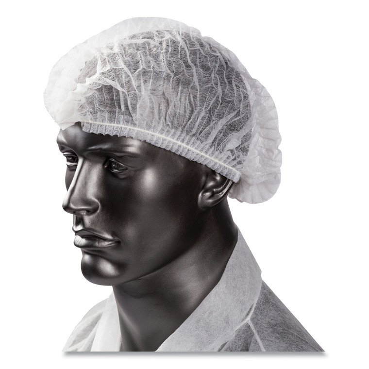 Latex-Free Operating Room Cap, Pleated, Polypropylene, White, 21", 100 Caps/pack, 10 Packs/carton - RPPRP110NWP