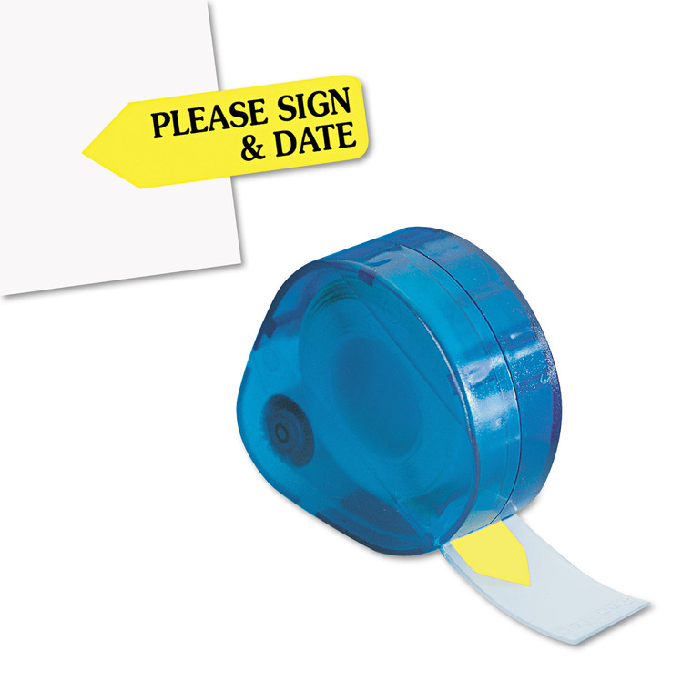 Arrow Message Page Flags In Dispenser, "please Sign And Date", Yellow, 120 Flags - RTG81124