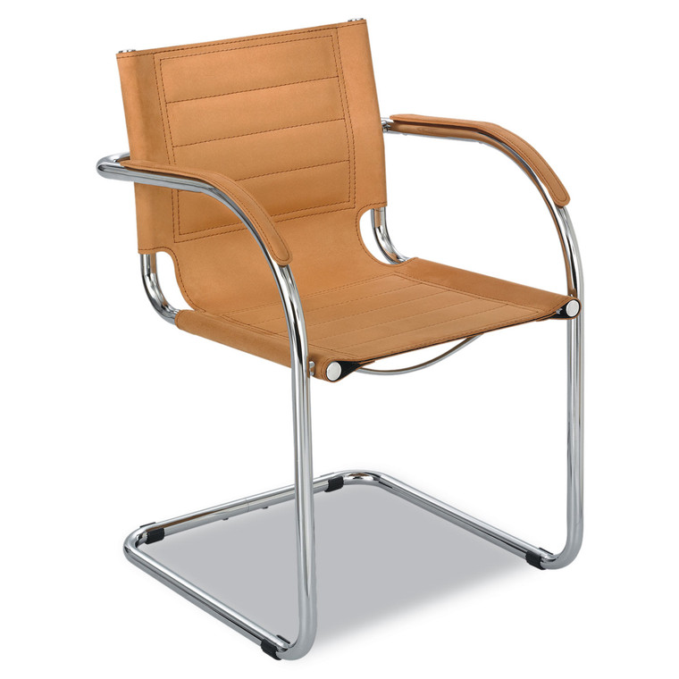 Flaunt Series Guest Chair, 21.5" X 23" X 31.75", Camel Seat/back, Chrome Base - SAF3457CM