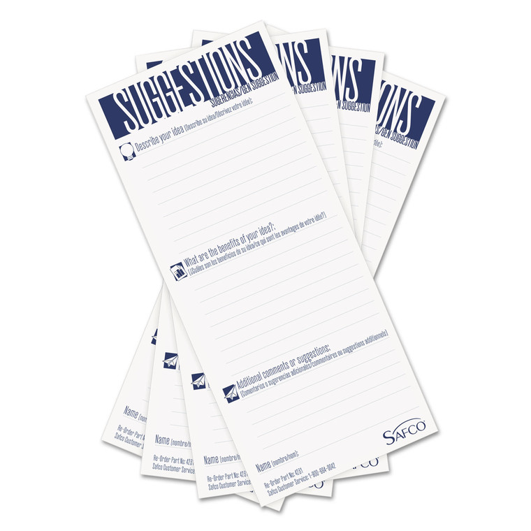 Suggestion Box Cards, 3.5 X 8, White, 25/pack - SAF4231