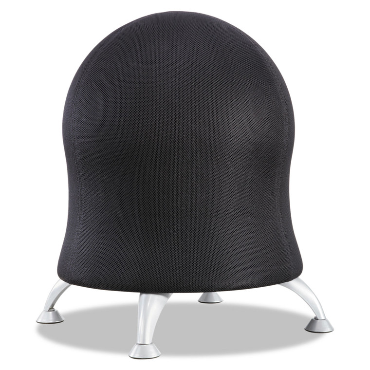 Zenergy Ball Chair, Backless, Supports Up To 250 Lb, Black Fabric Seat, Silver Base - SAF4750BL