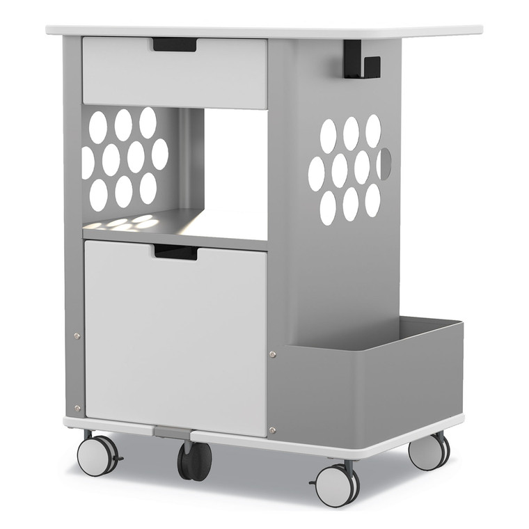 Mobile Storage Cart, 28w X 20d X 33.5h, White, 150-Lb Capacity - SAF5202WH