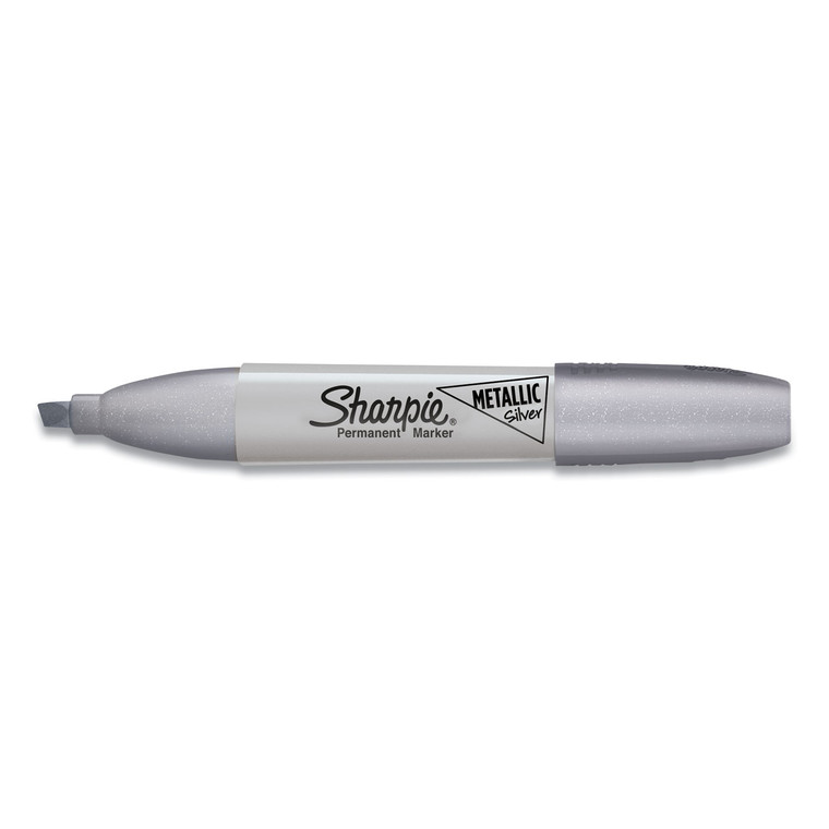 Metallic Chisel Tip Permanent Marker, Medium Chisel Tip, Silver, Dozen - SAN2089638