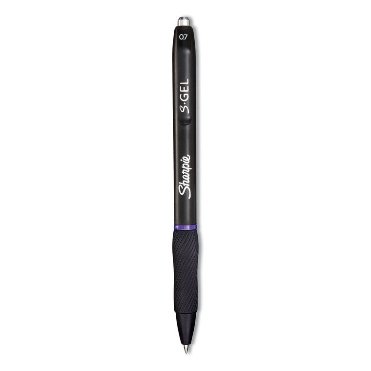 S-Gel High-Performance Gel Pen, Retractable, Medium 0.7 Mm, Purple Ink, Black Barrel, Dozen - SAN2126235