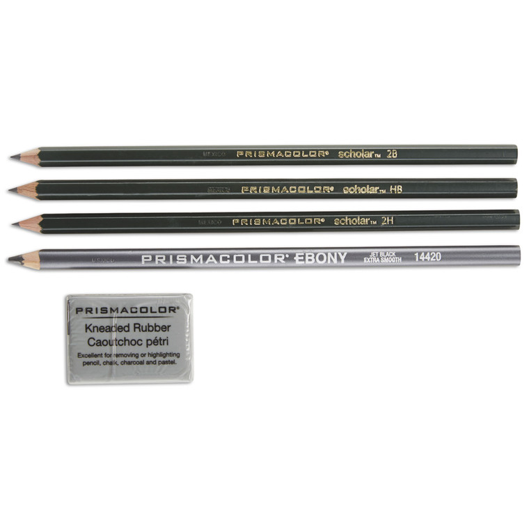 Scholar Graphite Pencil Set, 2 Mm, Assorted Lead Hardness Ratings, Black Lead, Dark Green Barrel, 4/set - SAN2502