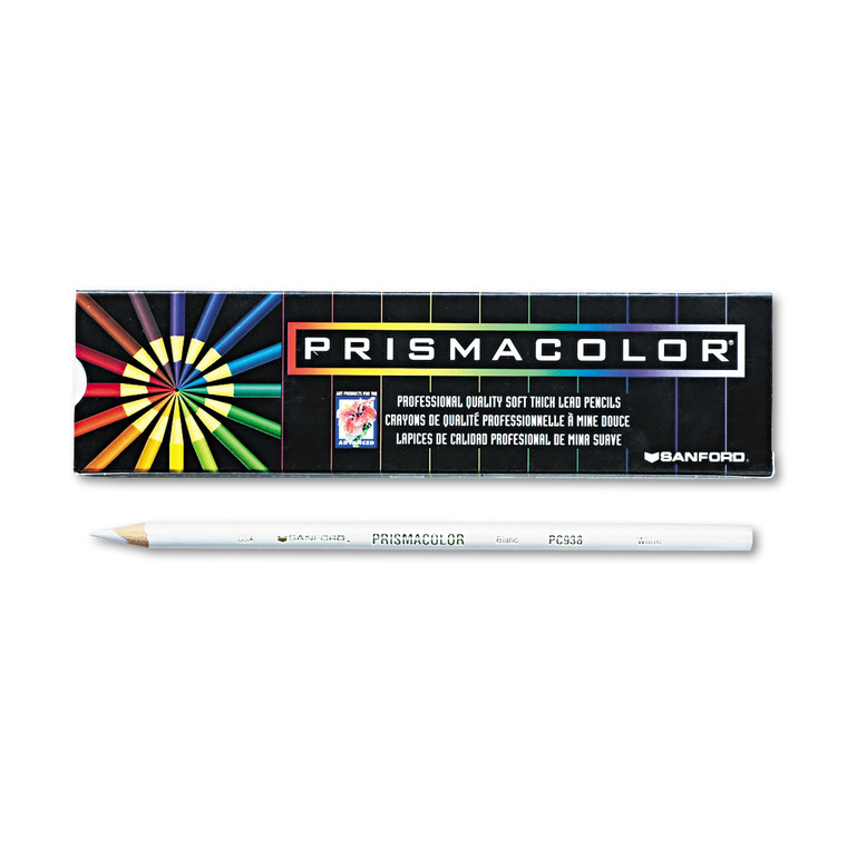 Premier Colored Pencil, 3 Mm, 2b (#1), White Lead, White Barrel, Dozen - SAN3365