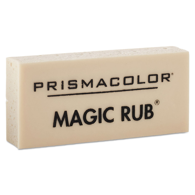 Magic Rub Eraser, For Pencil/ink Marks, Rectangular Block, Medium, Off White, Dozen - SAN73201