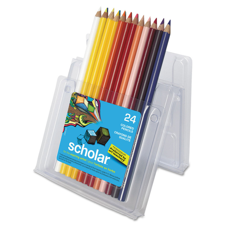 Scholar Colored Pencil Set, 3 Mm, 2b (#2), Assorted Lead/barrel Colors, 24/pack - SAN92805