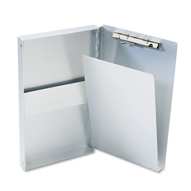 Snapak Aluminum Side-Open Forms Folder, 0.38" Clip Capacity, Holds 5 X 9 Sheets, Silver - SAU10507