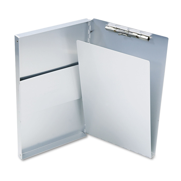 Snapak Aluminum Side-Open Forms Folder, 0.5" Clip Capacity, Holds 8.5 X 14 Sheets, Silver - SAU10519