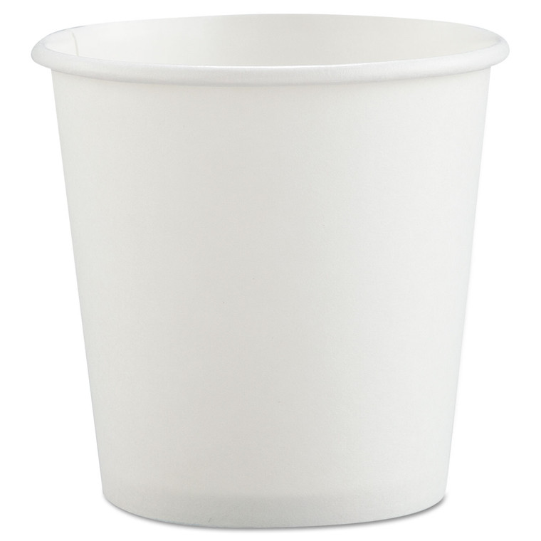 Polycoated Hot Paper Cups, 4 Oz, White, 50 Bag, 20 Bags/carton - SCC374W2050