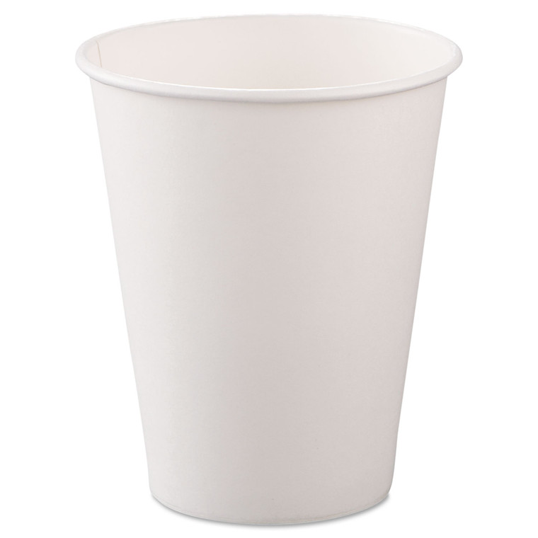 Single-Sided Poly Paper Hot Cups, 8 Oz, White, 50/bag, 20 Bags/carton - SCC378W2050