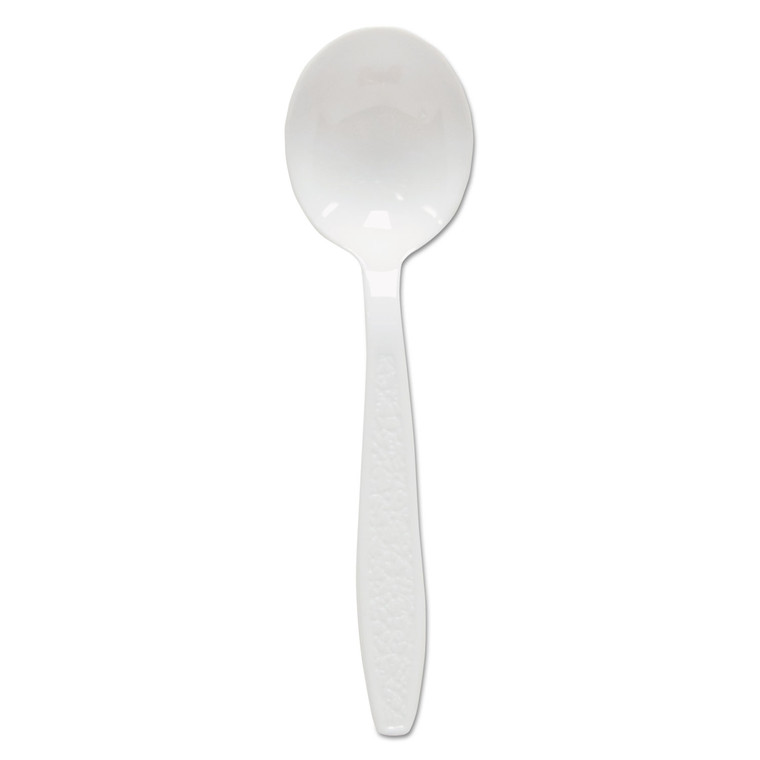 Heavyweight Polystyrene Soup Spoons, Guildware Design, White, 1000/carton - SCCGBX8SW
