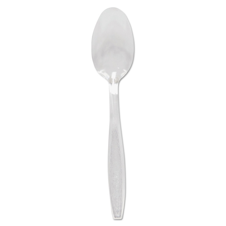 Guildware Heavyweight Plastic Cutlery, Teaspoons, Clear, 1000/carton - SCCGDC7TS0090