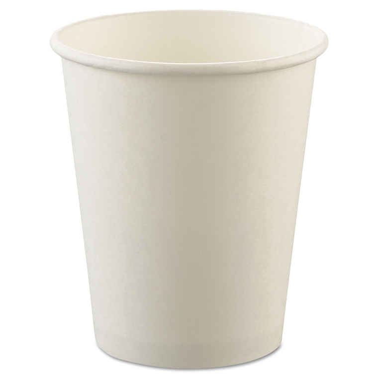 Uncoated Paper Cups, Hot Drink, 8 Oz, White, 1,000/carton - SCCU508NU